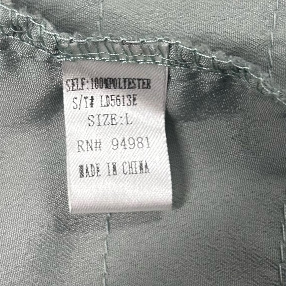 C. Luce One Shoulder Gray/Silver Scalloped Leaf Detail Cocktail Dress Size L - Picture 8 of 10